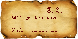 Böttger Krisztina névjegykártya